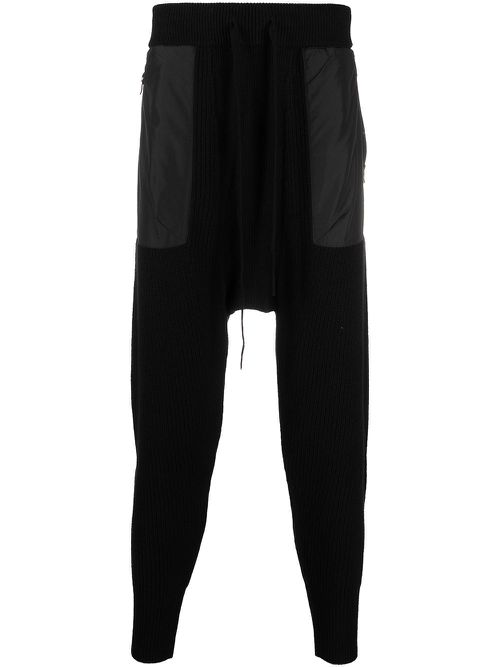 Fleece-lined slim trousers - Black
