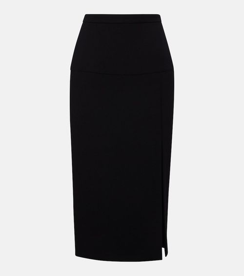 Virgin wool crêpe pencil skirt