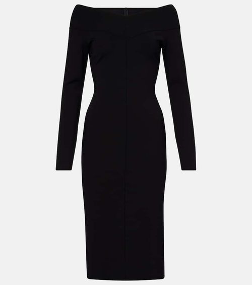 Off-shoulder jersey midi dress
