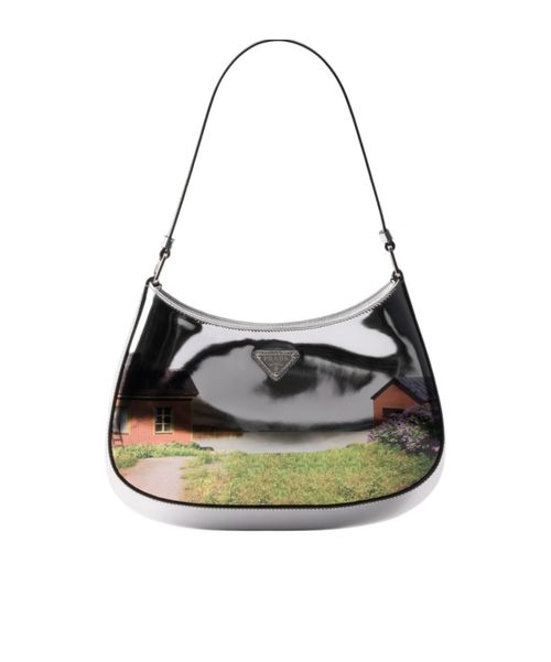 Prada Cleo printed brushed leather shoulder bag