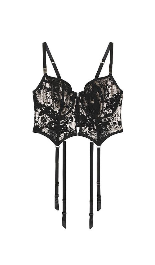 Diesel X Savage C Fishnet Bustier in Black,Metallic Silver. - 2X also in 1X, 3X, 4X