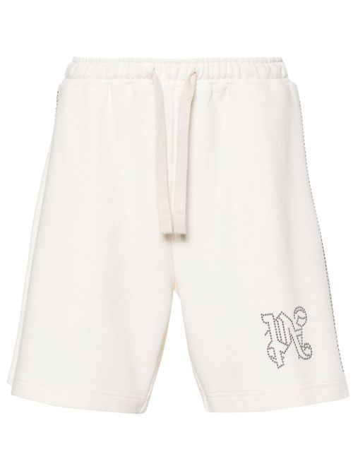 PA monogram-studded shorts - Neutrals