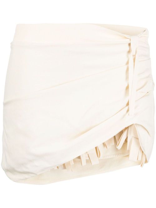 Asymmetric mini skirt - Neutrals