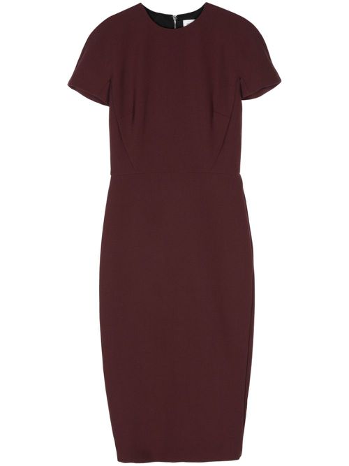 Wool-crepe midi dress - Purple