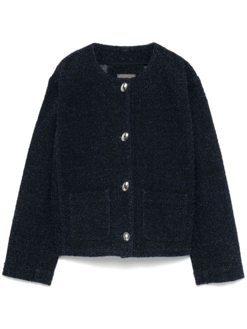 Bouclé-design jacket - Blue