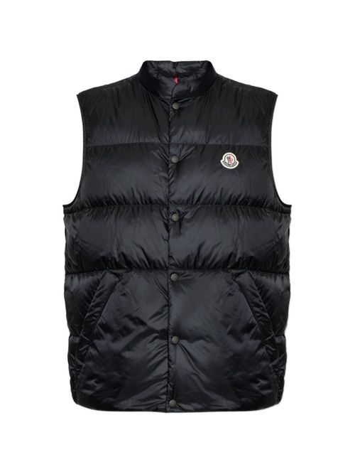 Black Sleeveless Logo Jacket