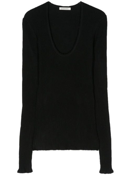 Rinah merino wool top - Black