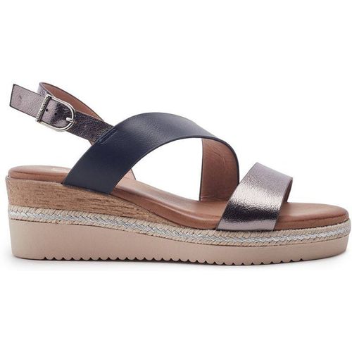 Moda In Pelle 'joani' Porvair Wedge Sandals In Blue