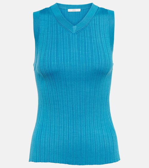CO V-neck silk blend tank top