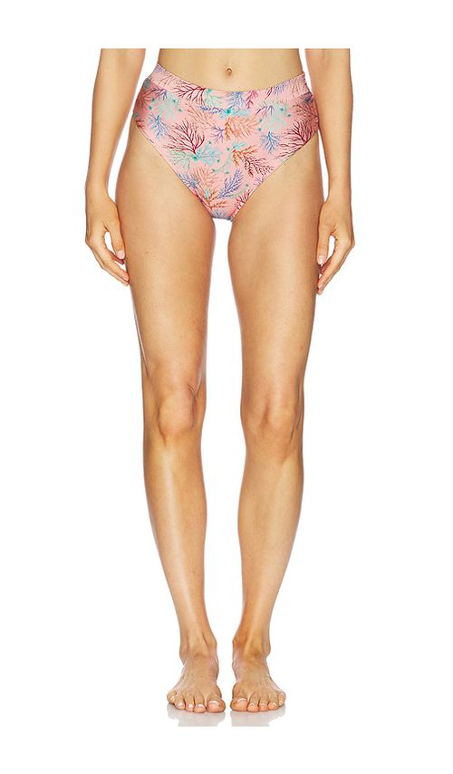 PatBO Seaweed High Waist Bikini Bottom in Pink. - M also in L, S