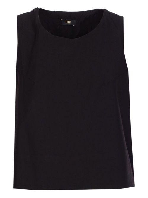 Eleh contrasting-border top - Black