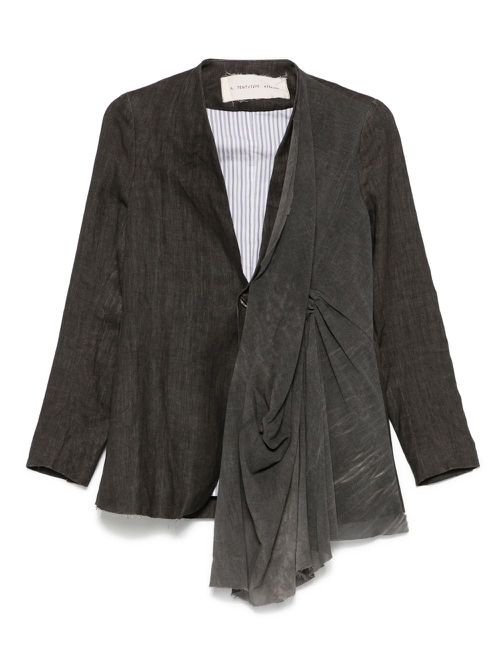 Gathered-detail blazer - Grey