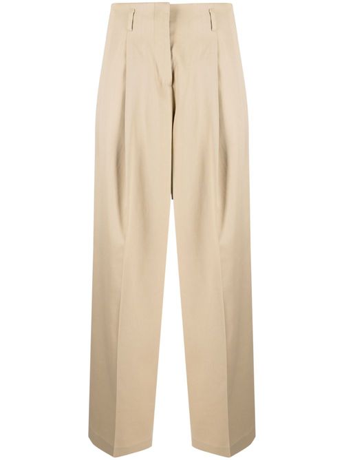 High-waisted wide-leg trousers - Neutrals