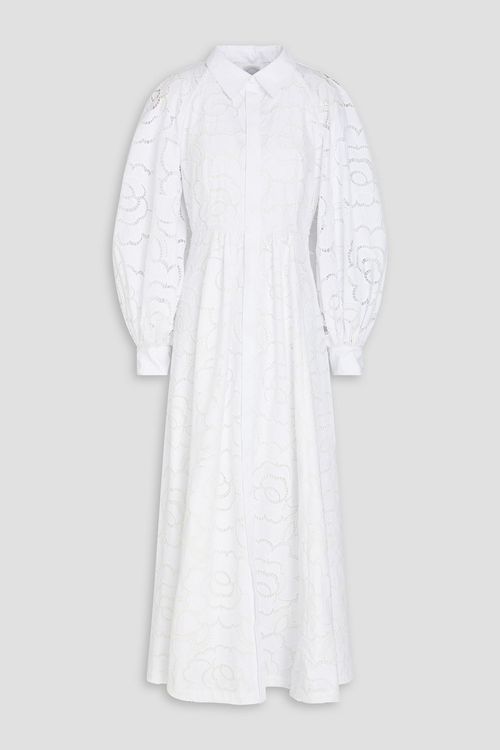 Broderie anglaise maxi shirt dress