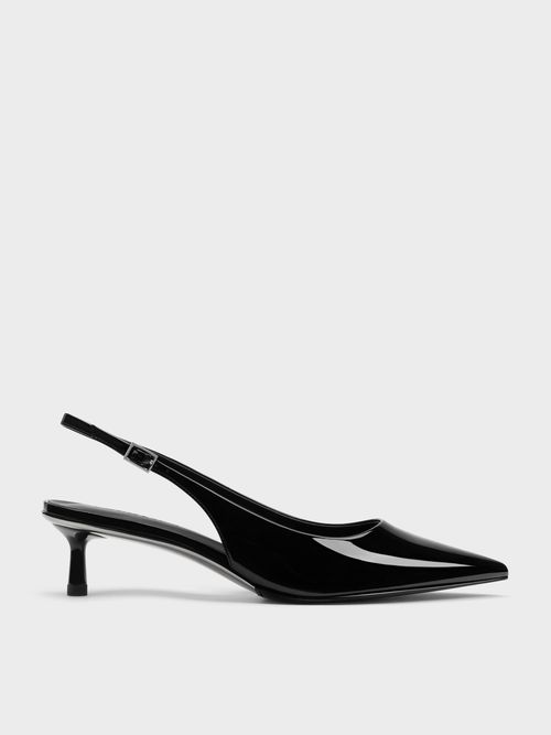 Charles & Keith - Curtis Patent Slingback Kitten Heels