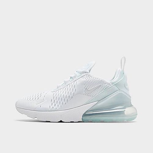 Big Kids Air Max 270 Casual Shoes in White/Metallic Silver
