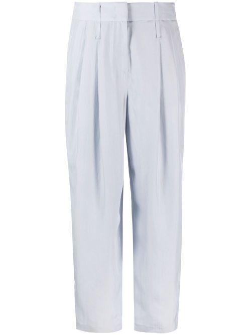 Silk tapered trousers - Blue