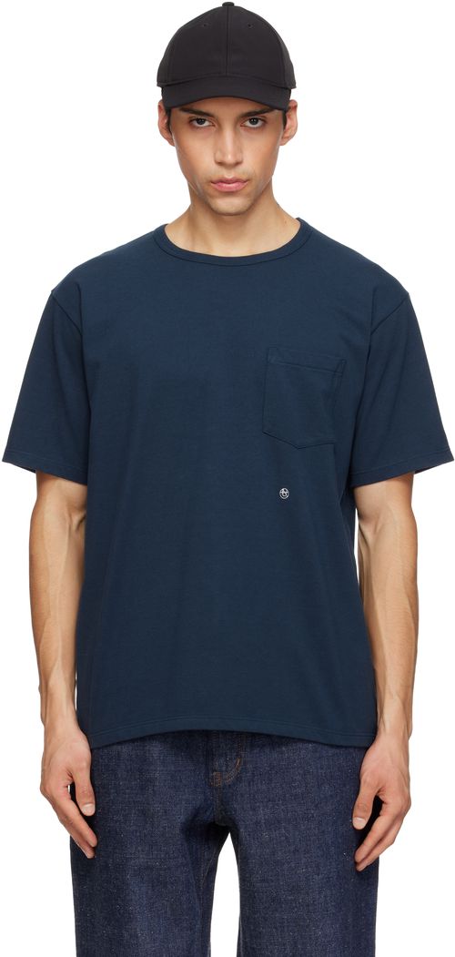 Navy COOLMAX Jersey Pocket T-shirt