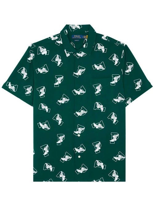 P-Wing print shirt - Green