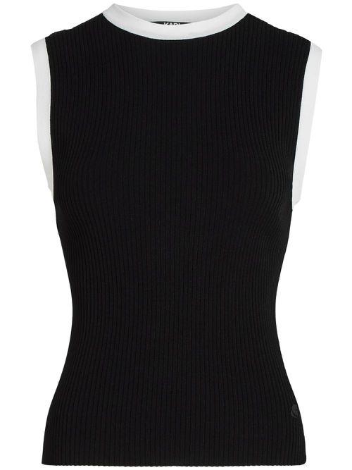 Ribbed-knit tank top - Black