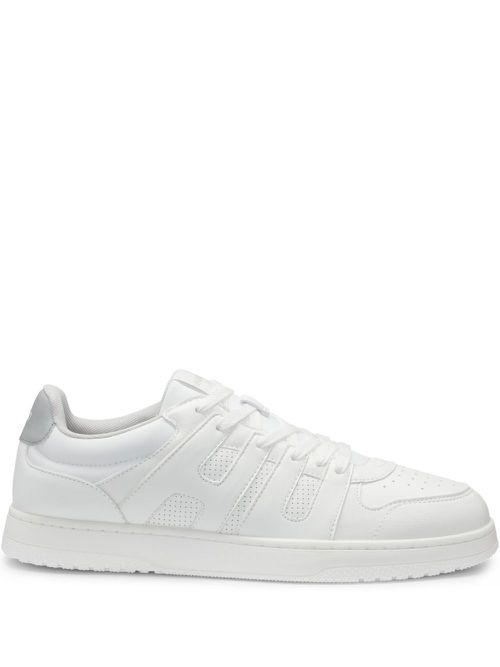 HUGO 남성 faux-leather sneakers - White 50541711