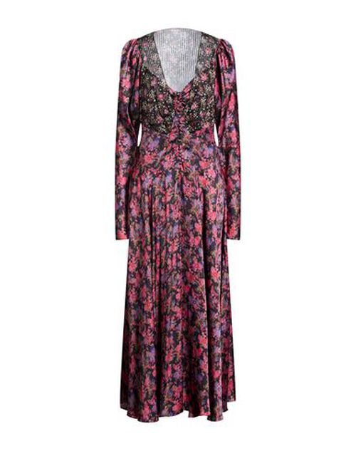 Woman Maxi dress Fuchsia Size 4 Polyester, Silk