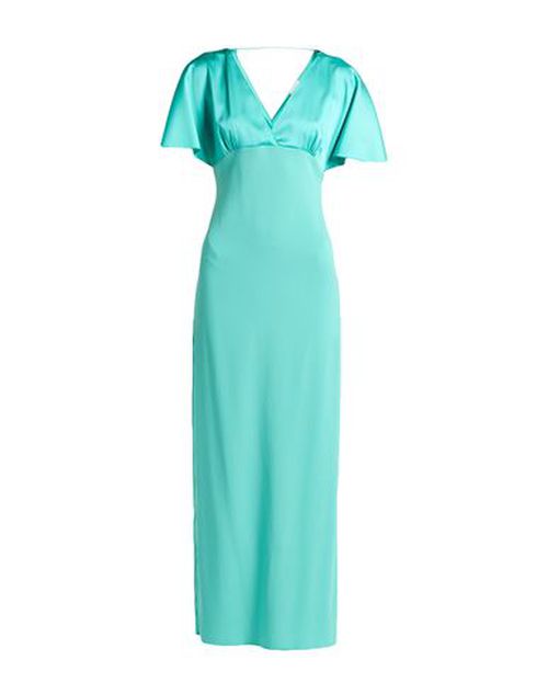 Woman Maxi dress Turquoise Size 4 Acetate, Viscose, Elastane