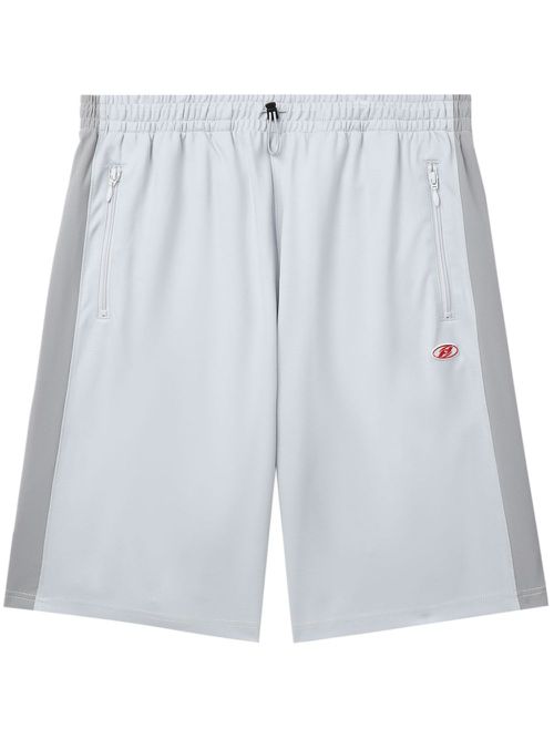Stripe-detail elasticated-waist shorts - Grey