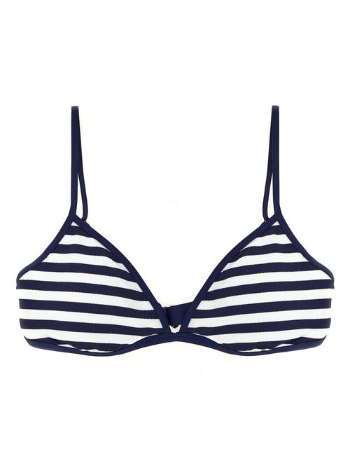 Striped Bikini Top — Navy