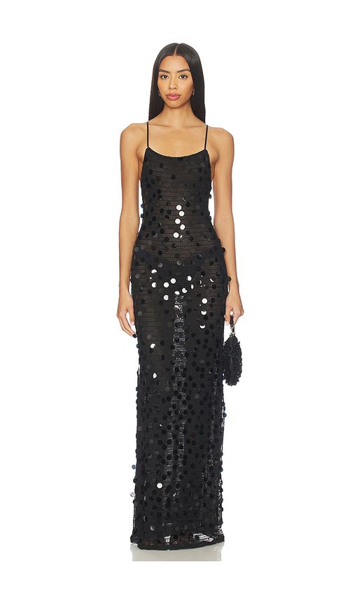 Superdown Arna Maxi Dress in Black. XL. Also in L