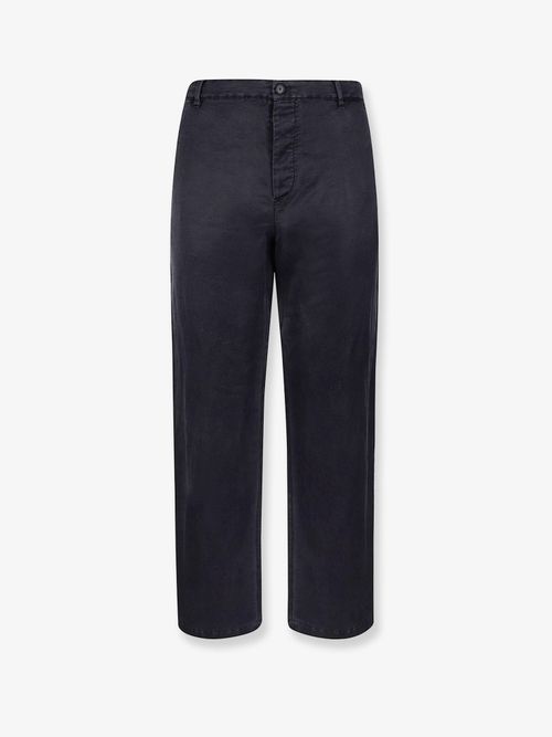 Silk Blend Trousers — Blue