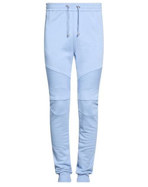 Man Pants Light blue Size S Cotton, Elastane