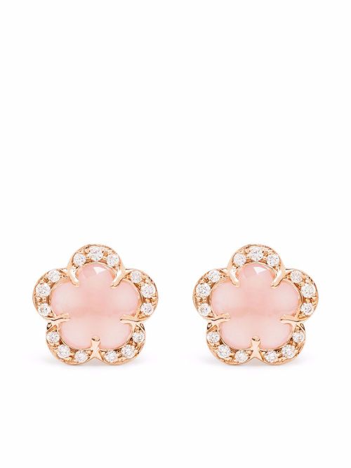 18kt rose gold Figlia dei Fiori diamond earrings - Pink