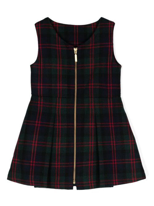 Plaid-check A-line dress - Blue