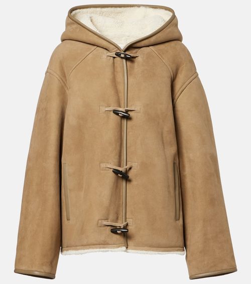 Reversible leather and shearling jacket