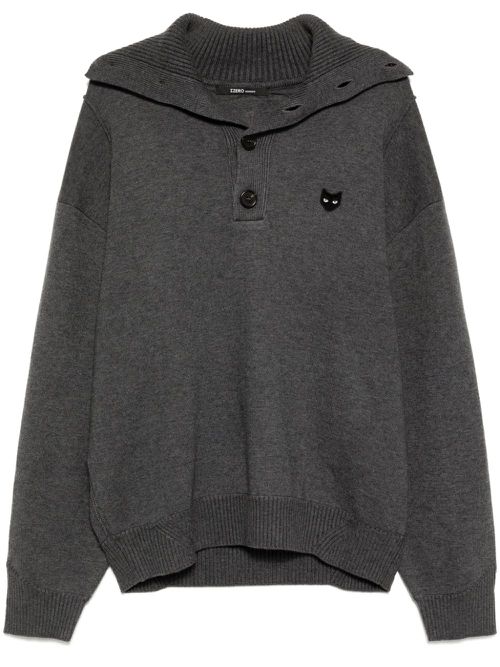 Panther hand rope high neck sweater - Grey
