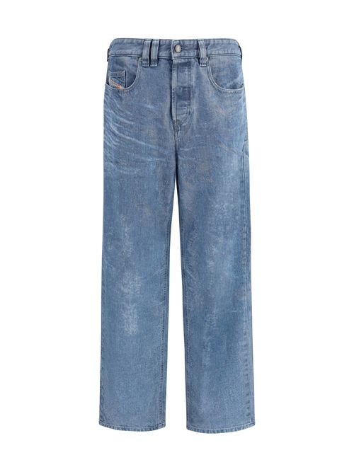 Straight-Fit Distressed Jeans — Blue