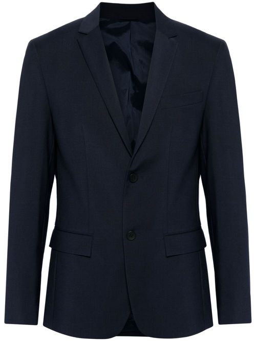 Twill-weave single-breasted blazer - Blue