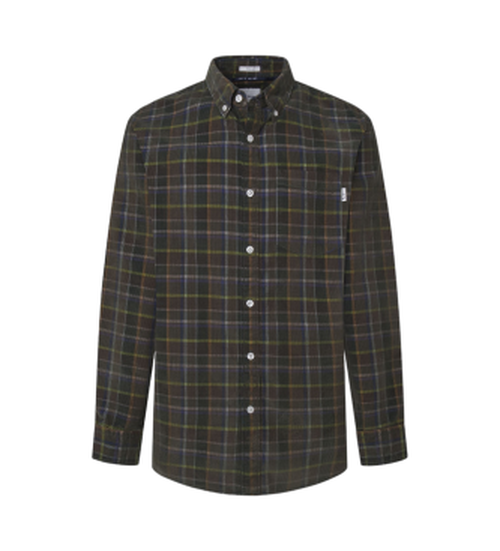 Pepe Jeans for man. PM308721 Max green shirt (L), Casual, Cotton, Long sleeve