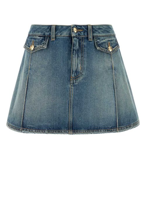 Denim Mini Skirt — Blue