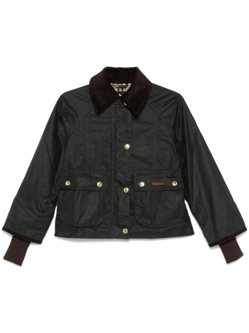 Beadnell waxed cropped jacket - Green