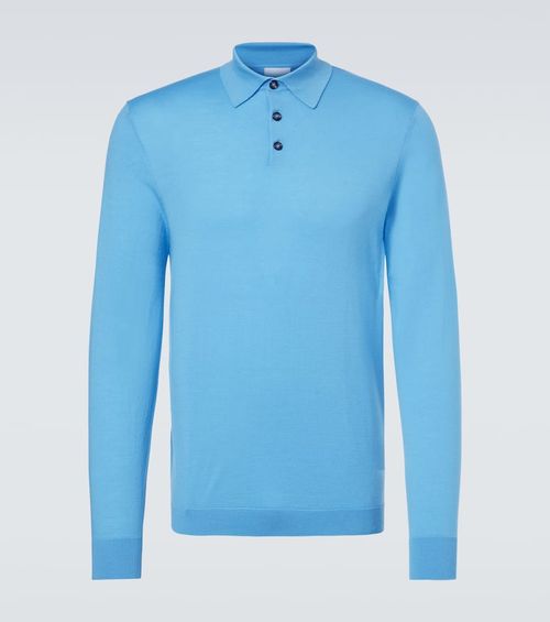 Virgin wool polo sweater