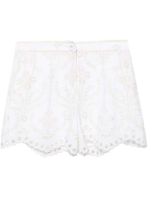 Mason embroidery shorts - White