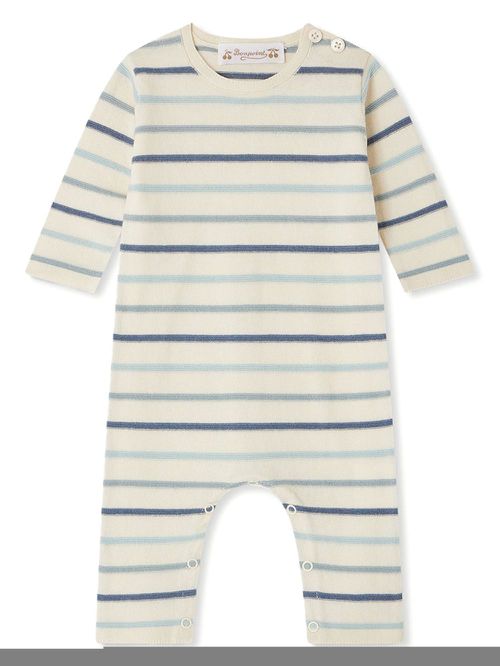 Striped romper - White
