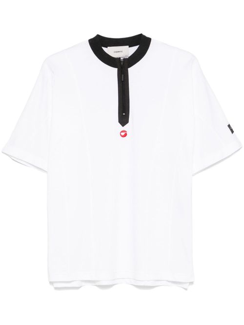 Zipper neck T-shirt - White