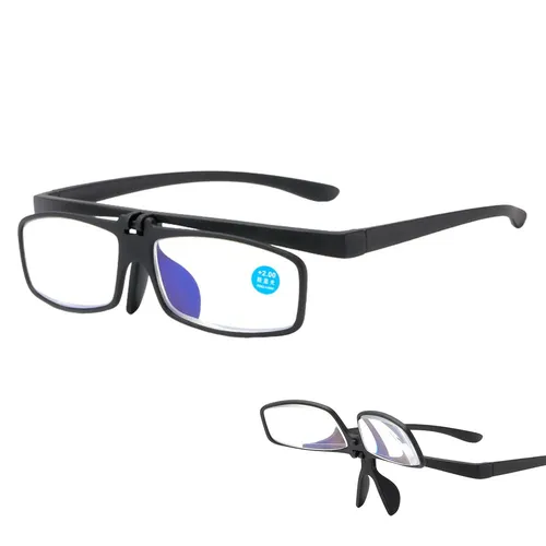 Stylish Anti-blue Light Flip Up Reading Glasses for Men Women Lightweight Comfy Presbyopia Eyeglasse