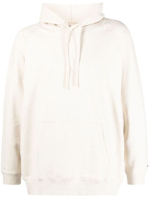 Logo-embroidered cotton hoodie - Neutrals