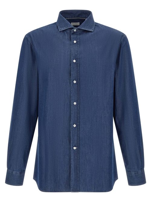 Indigo Denim Shirt — blue