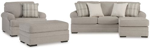 Arbhor Knoll Sofa Chaise, Chair, and Ottoman, Taupe