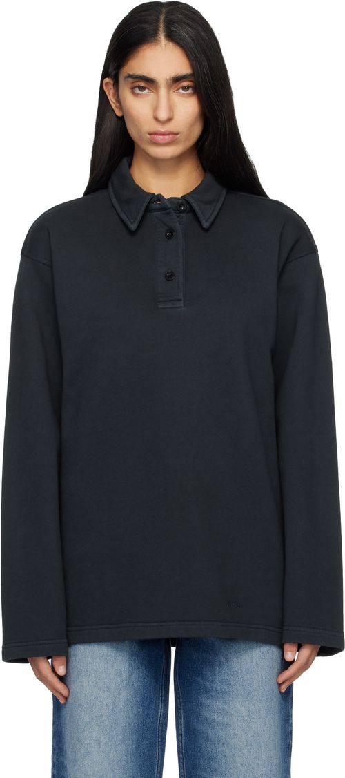 Black Long-Sleeve Polo